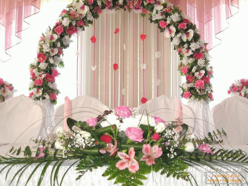 Wedding arch of flowers