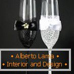 Goblets in the shape of a bride and groom