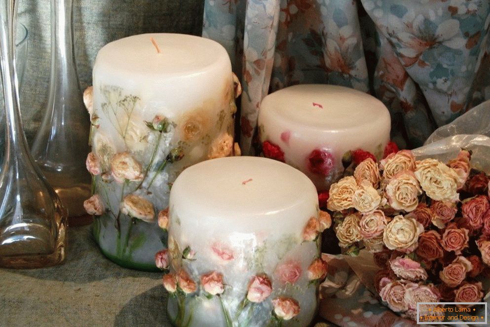 Decor for candles сухоцветами