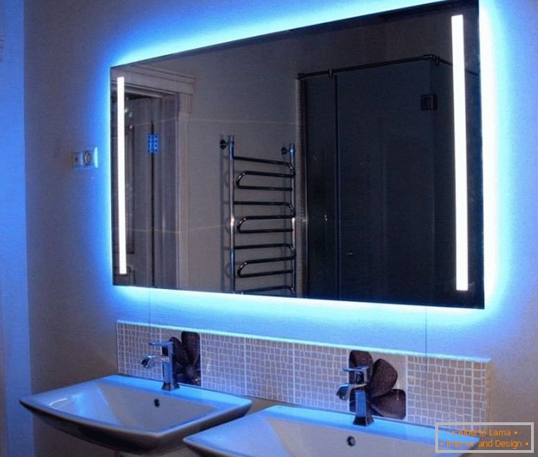 Mirror with neon lights