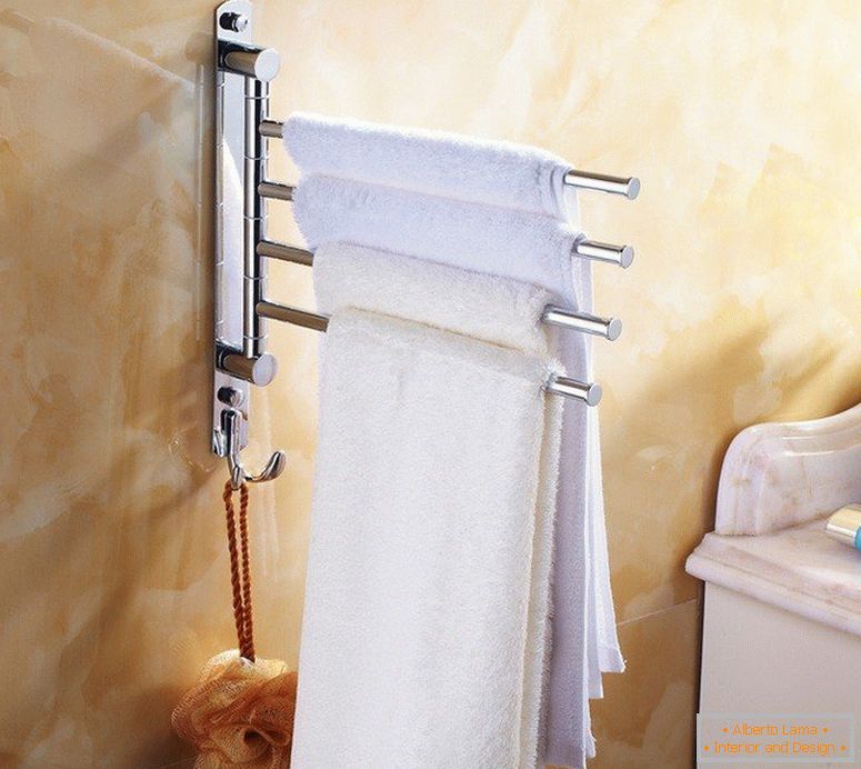 Towel holder on the wall