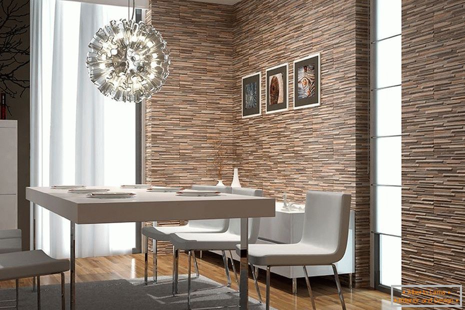 Clinker tiles на стенах в интерьере