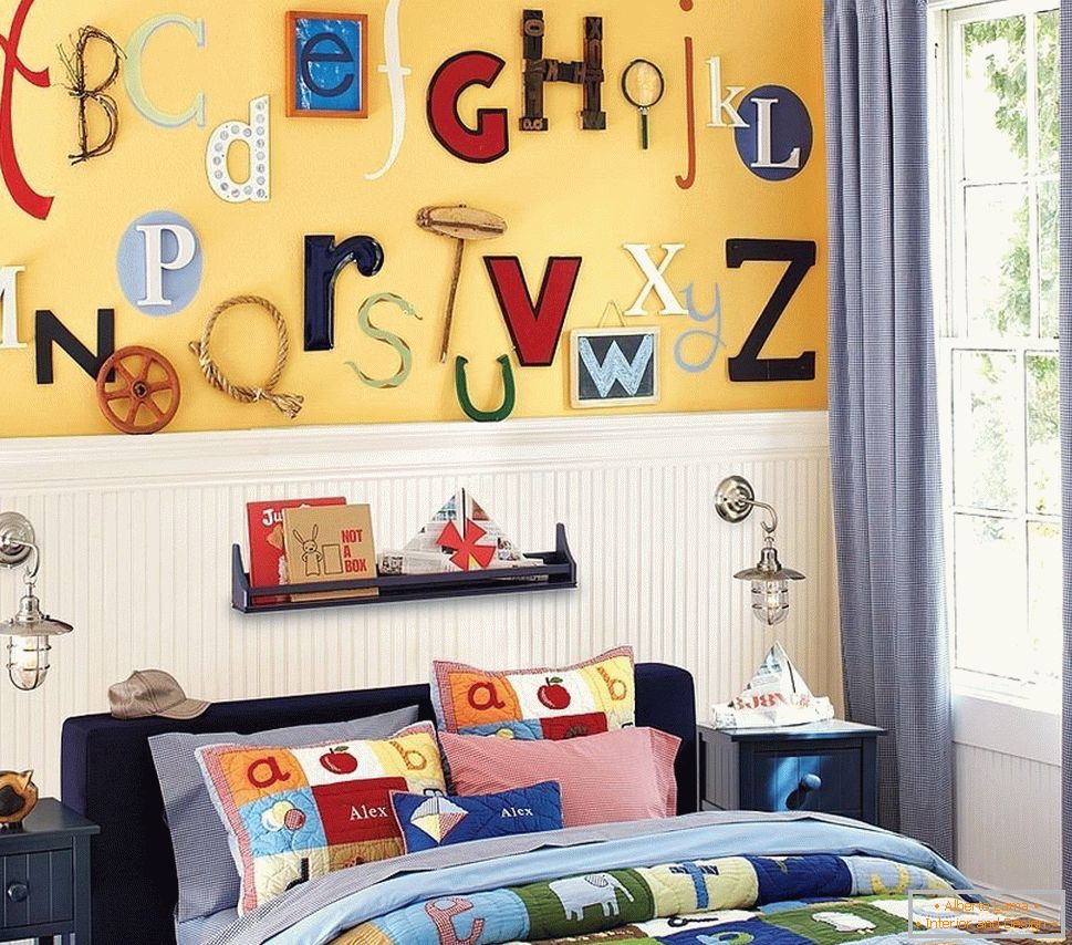 Letters above the bed в детской