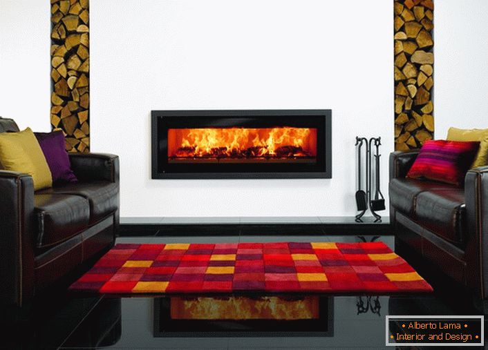 The gas fireplace as a whole is an interior design of the house. Comfort and warmth.