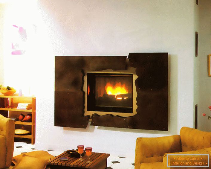 A fireplace in the bright, spacious living room is the decoration of your home.