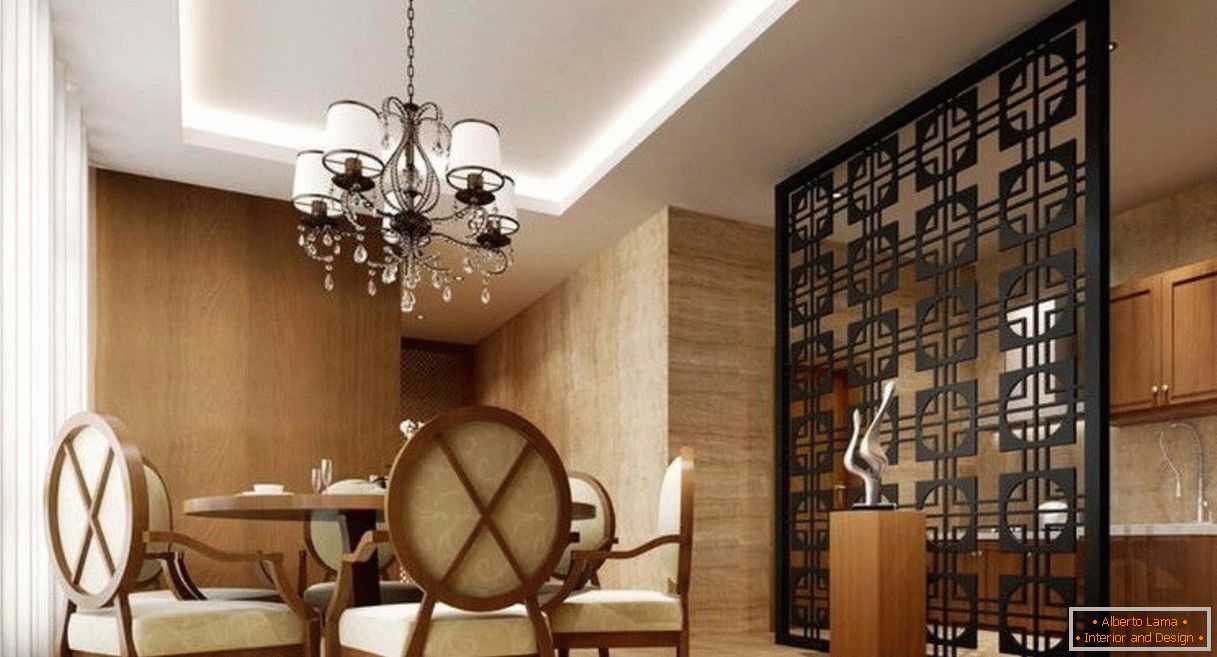 Decorative partition in the kitchen