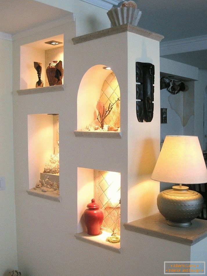 Aprons and shelves with illumination