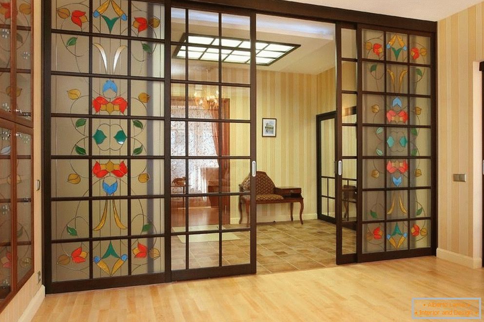 Sliding stained glass windows