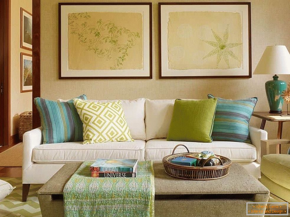 Multicolored decorative pillows