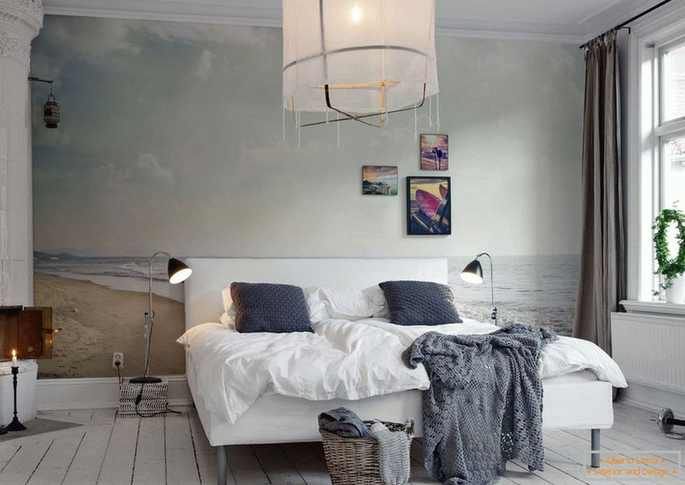 Interior in Scandinavian style with lamps