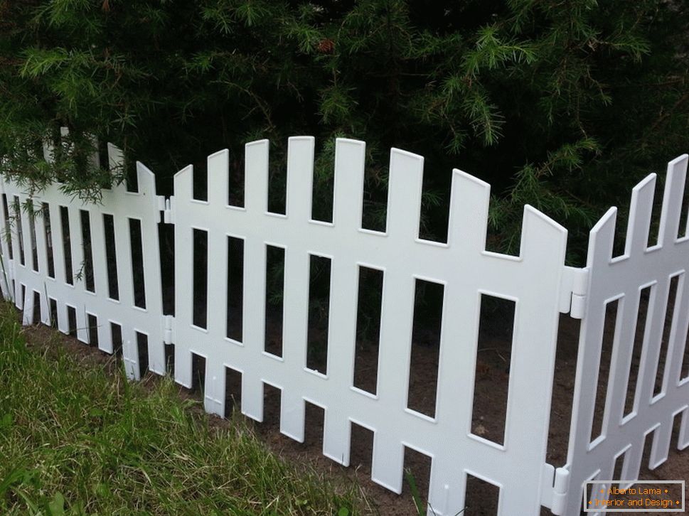 Purchased decorative fence on the site