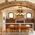 Chandelier with candles in the interior