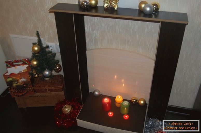 Decorative fireplace made of laminate