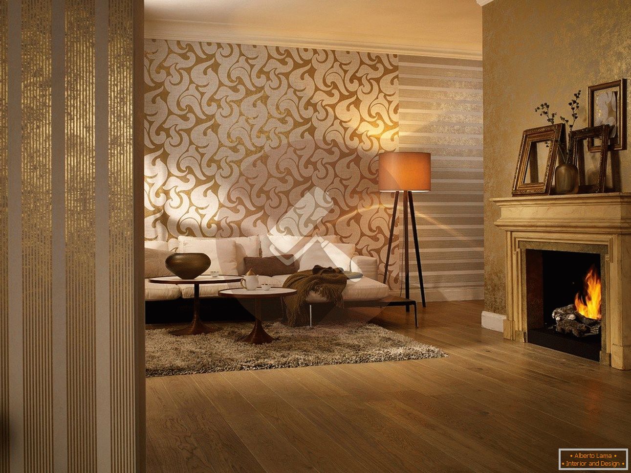 The combination of wallpaper in the decoration of the walls