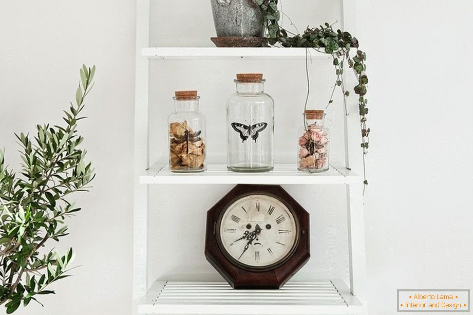 White shelf for decorative elements
