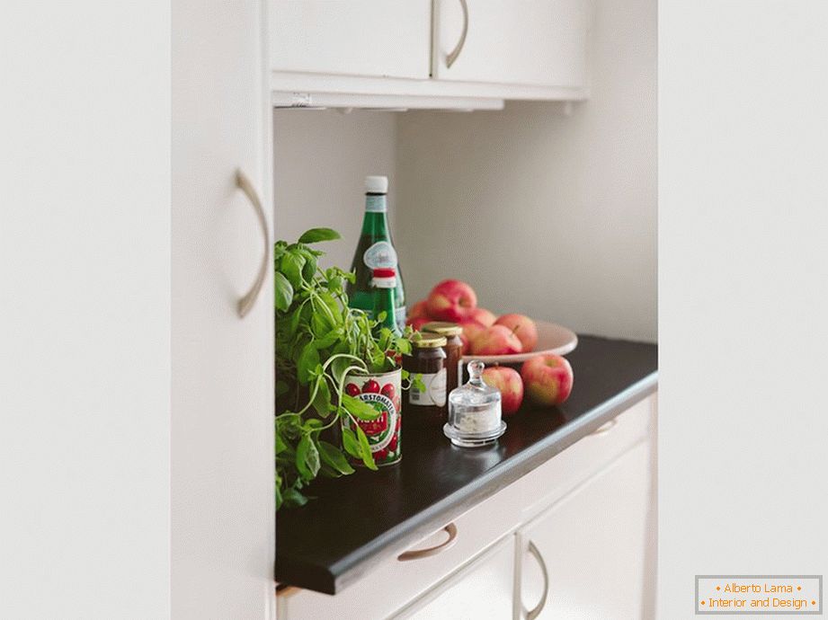 Small kitchen in white color