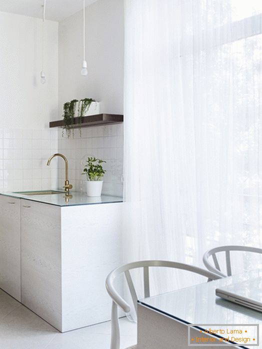 Wood in the interior of the kitchen