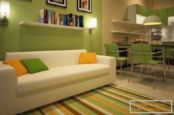 Direct sofa in the kitchen with bed, фото 18