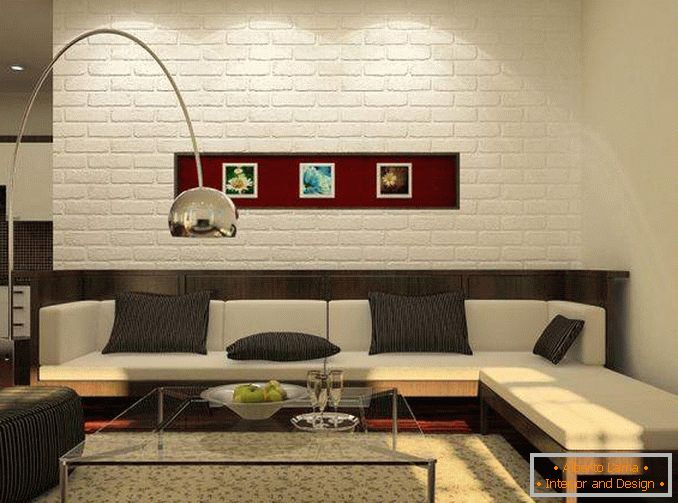 Interior design of a one-room apartment in Khrushchevka in the style of minimalism