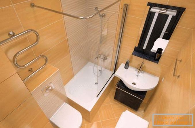 Design of a combined bathroom in the interior of a one-room apartment Khrushchev