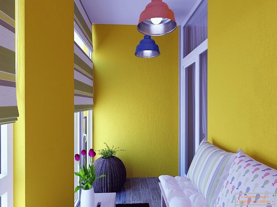 Yellow balcony design