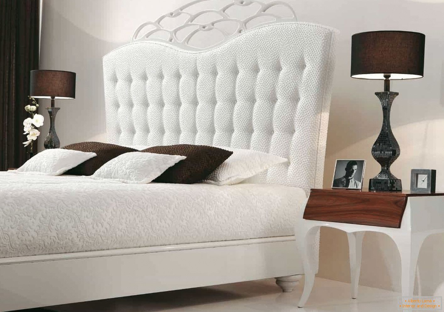 White bed in classic style