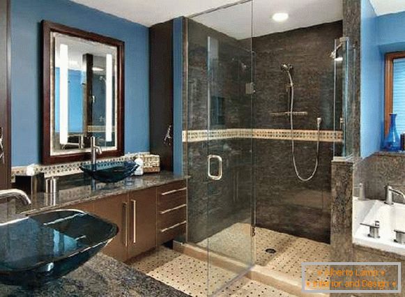 design of large bathroom with shower, photo 8