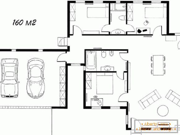 Drawing a project of a private house with your own hands 160 sq. M.