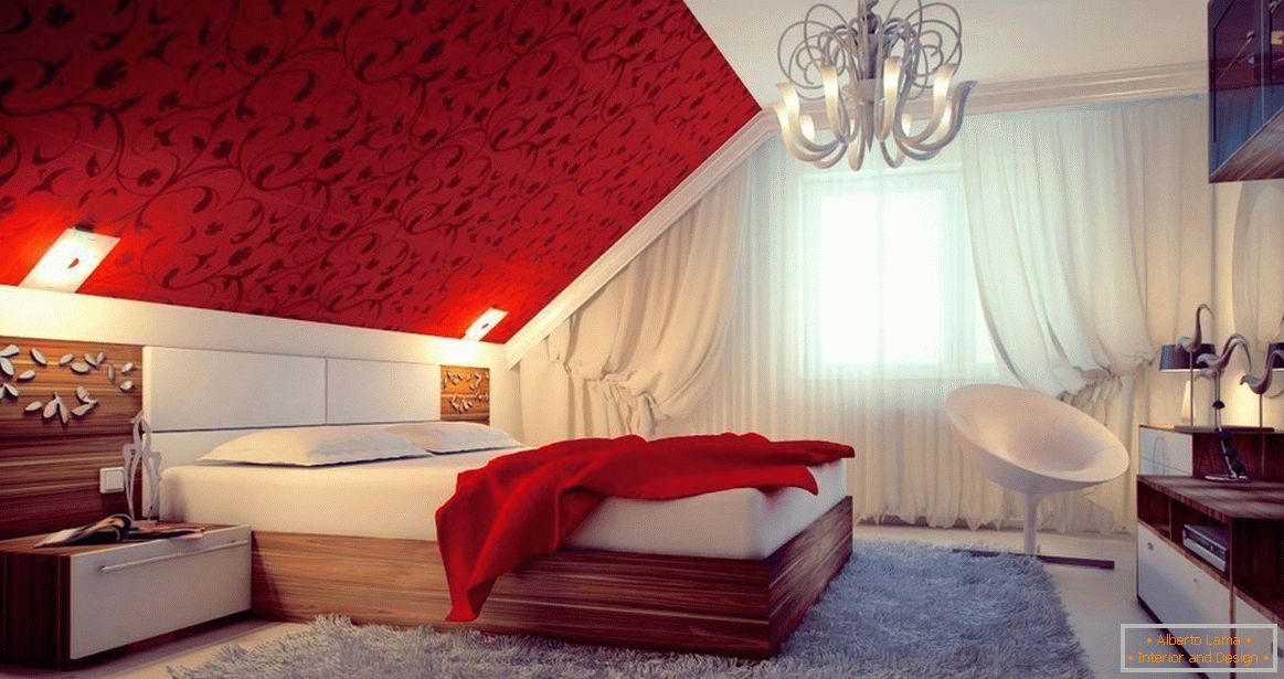 Bedroom in the attic of a private house