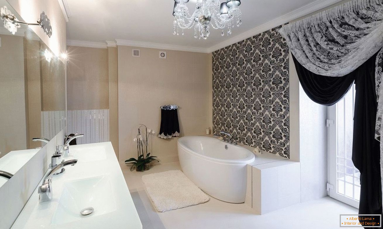 Decor of a black and white bathroom