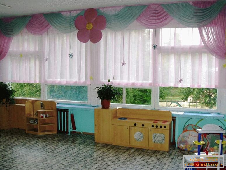 Textiles in the interior of a kindergarten