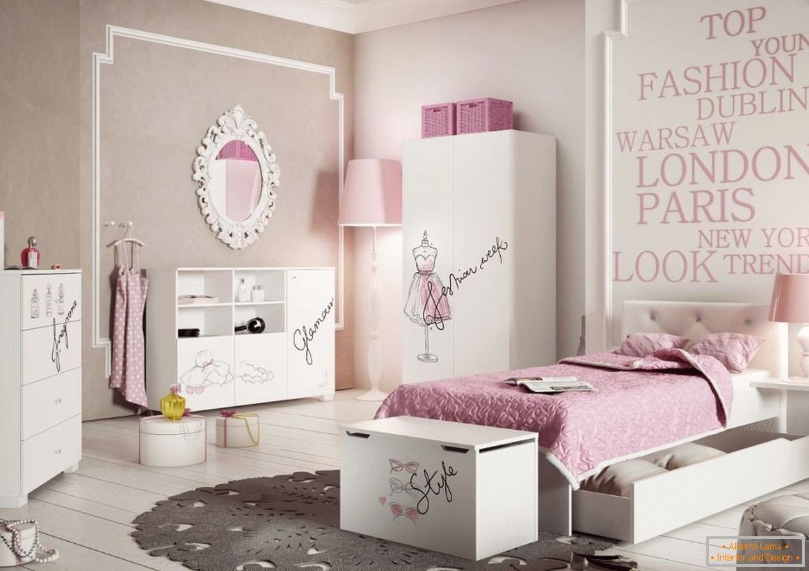 Modern design of a teen girl's room