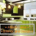Light green kitchen furniture