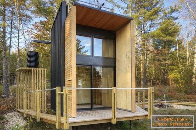 House design from containers by the lake