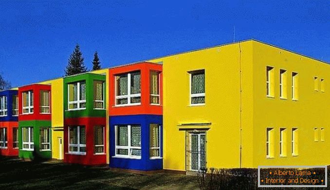 Color solution of the facade of a private house фото