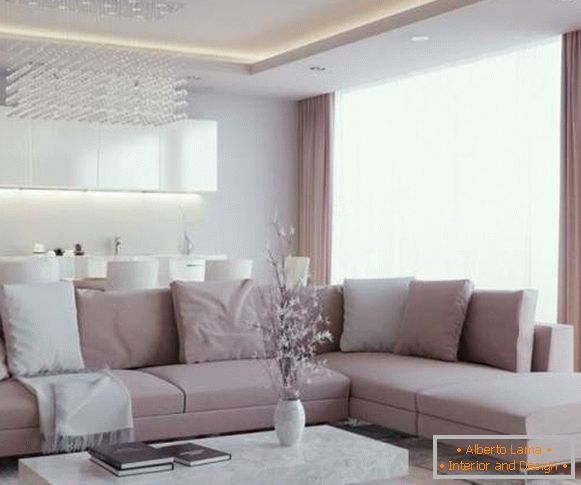 Beautiful modern living room design in a private house