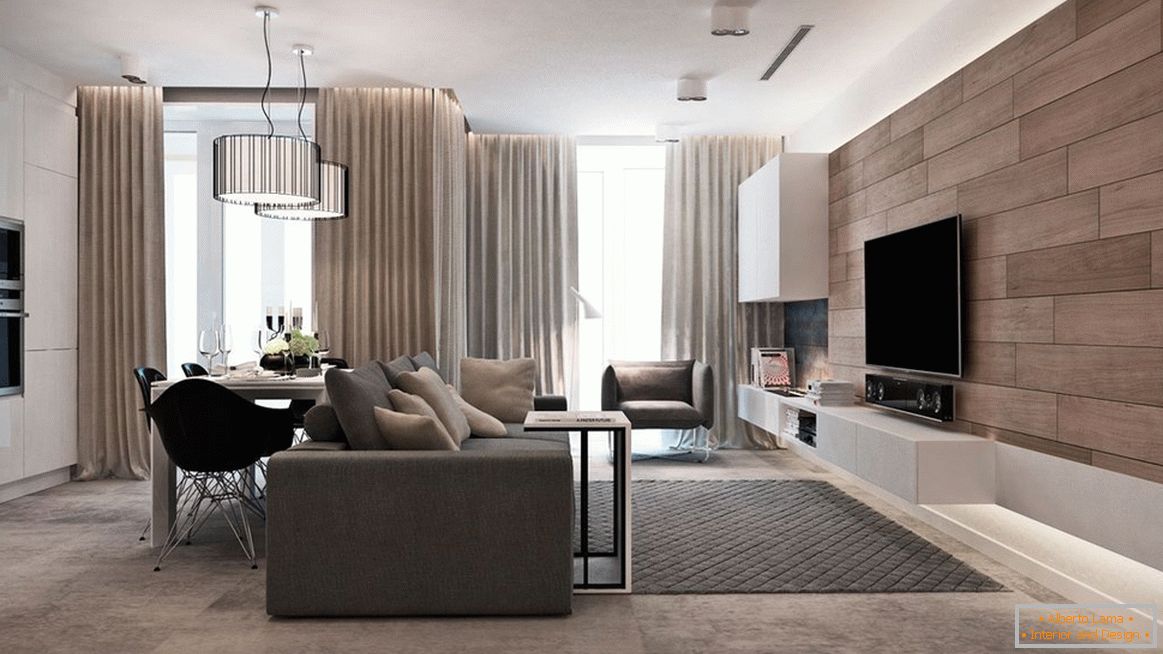 Living room-studio in minimalism style