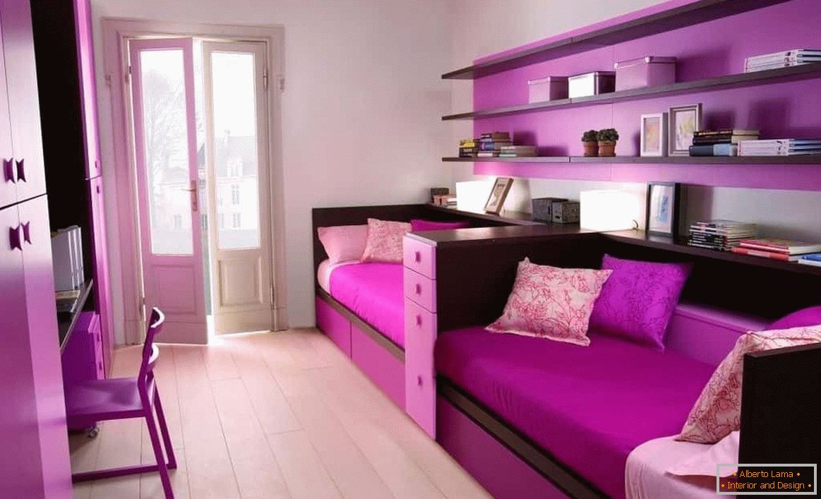 Juicy color of furniture for girls' bedrooms