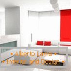 Red elements in white interior