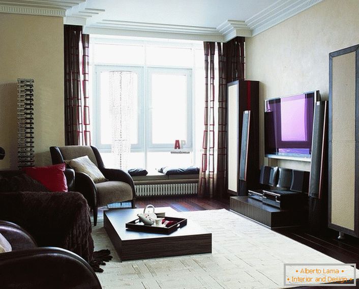 Parquet wide Wenge board makes the overall picture of the interior elegant and stylish. 