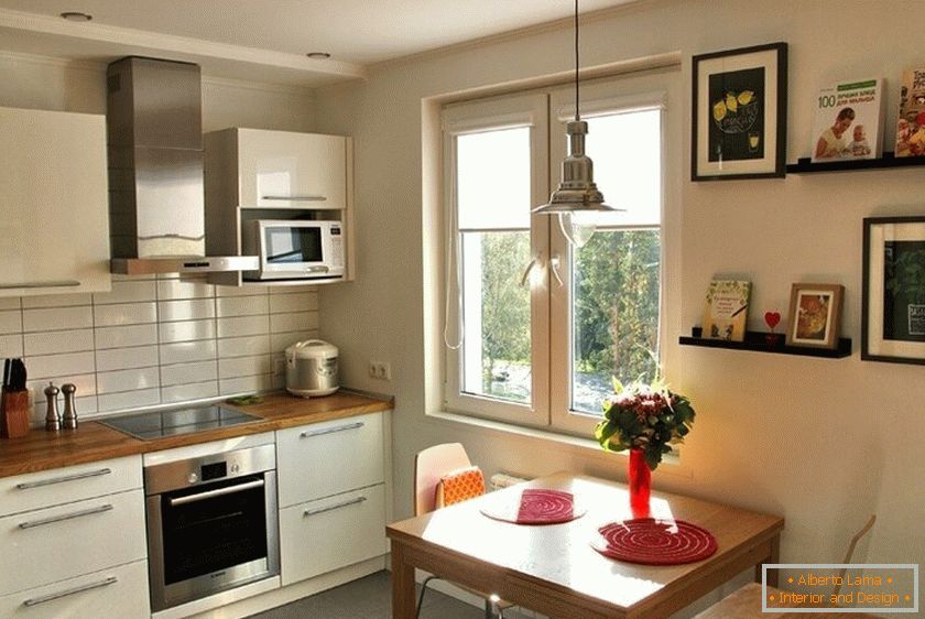 Bright kitchen in the apartment