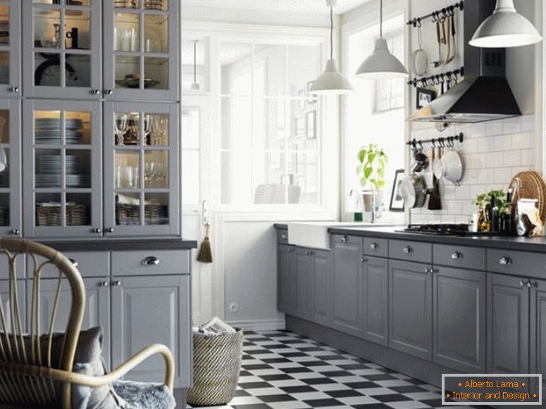 Gray furniture in the kitchen