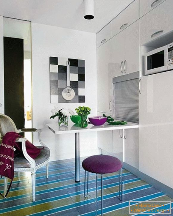 Simple design of a small kitchen in a modern apartment