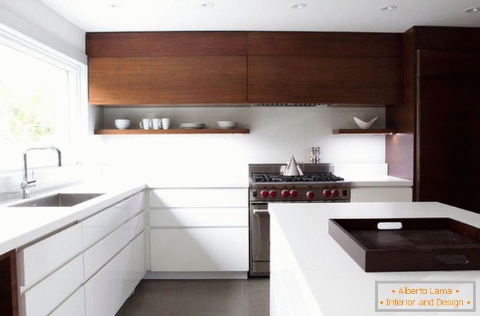 Design of modern kitchen in light colors