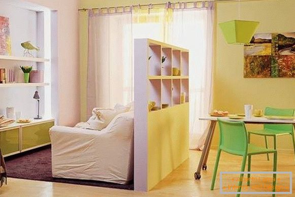 interior design of a small one-room apartment, photo 25
