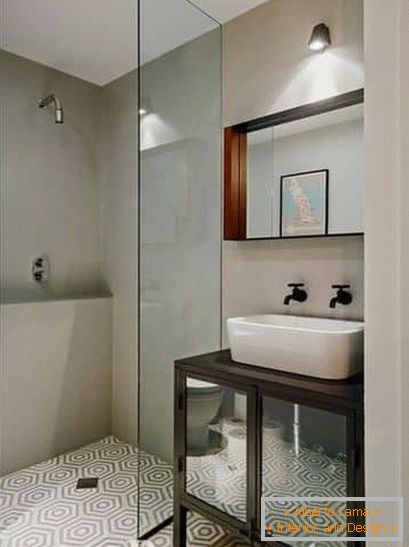 Stylish design in a small bathroom
