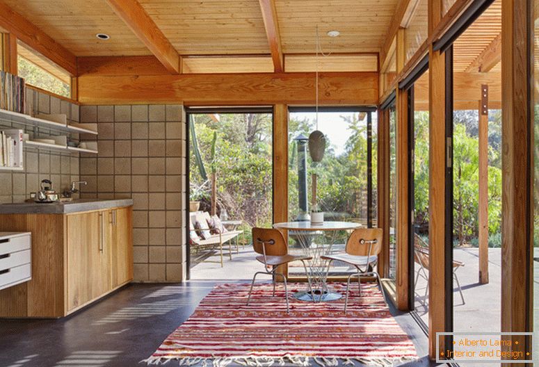 Small kitchen with glass walls