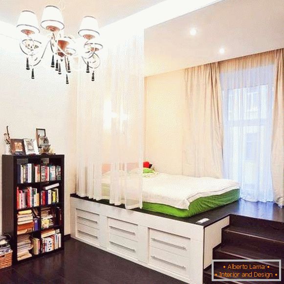 Interior design of a small apartment with a separate bedroom