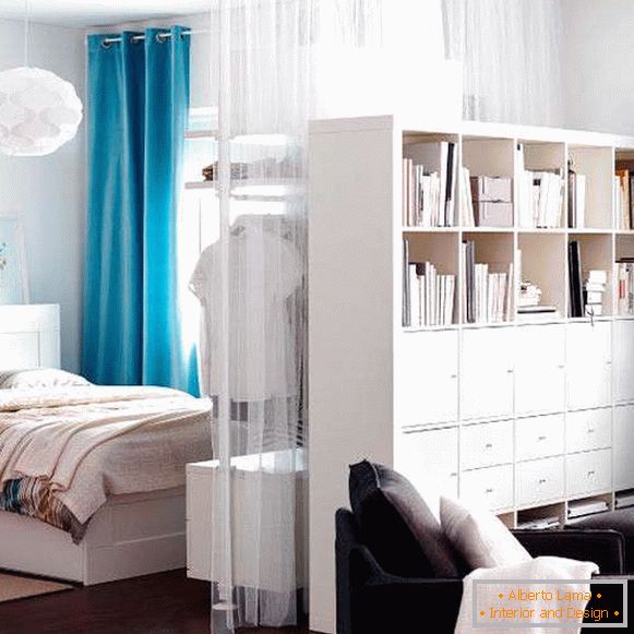 How to separate a bedroom in a one-room apartment layout