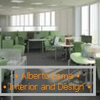 Office interior в светло-зеленых и белых тонах